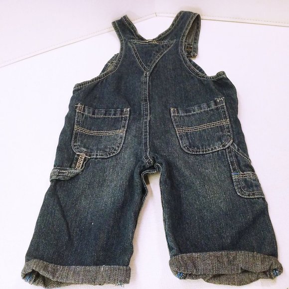 2011 Osh Kosh B'Gosh Genuine Baby Overalls Infant Baby -6M Metal Snaps Braces - Picture 9 of 10